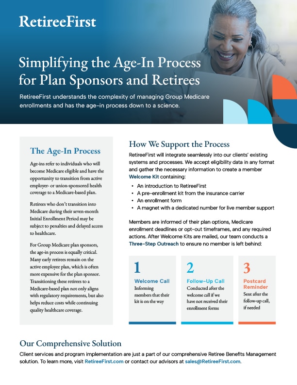 Retiree First the age-in process document