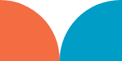 Orange and Blue Quarter Circles