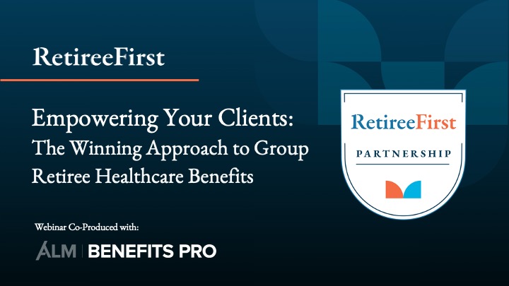 retiree first and ALM benefits pro partnership webinar banner