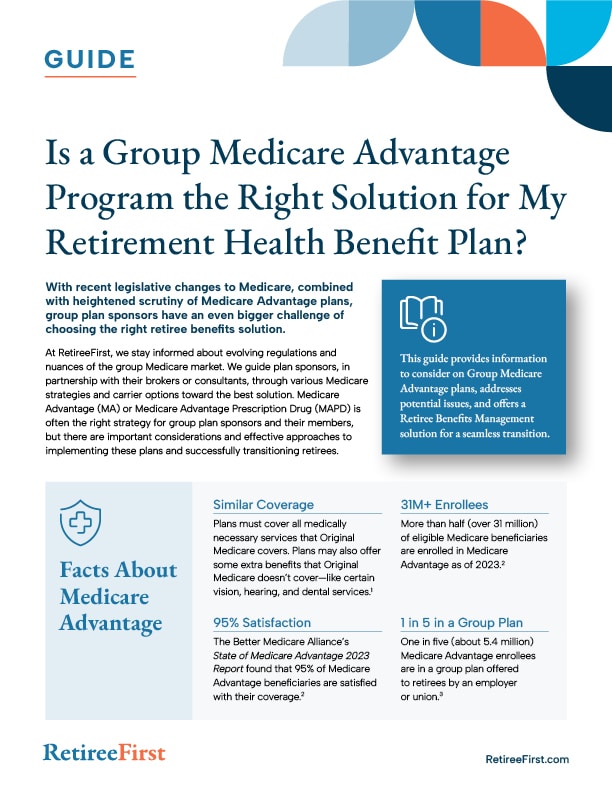 screenshot of a Retiree First document guide