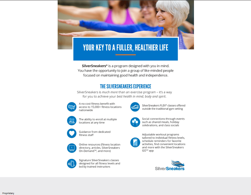 Silver Sneakers Program sheet